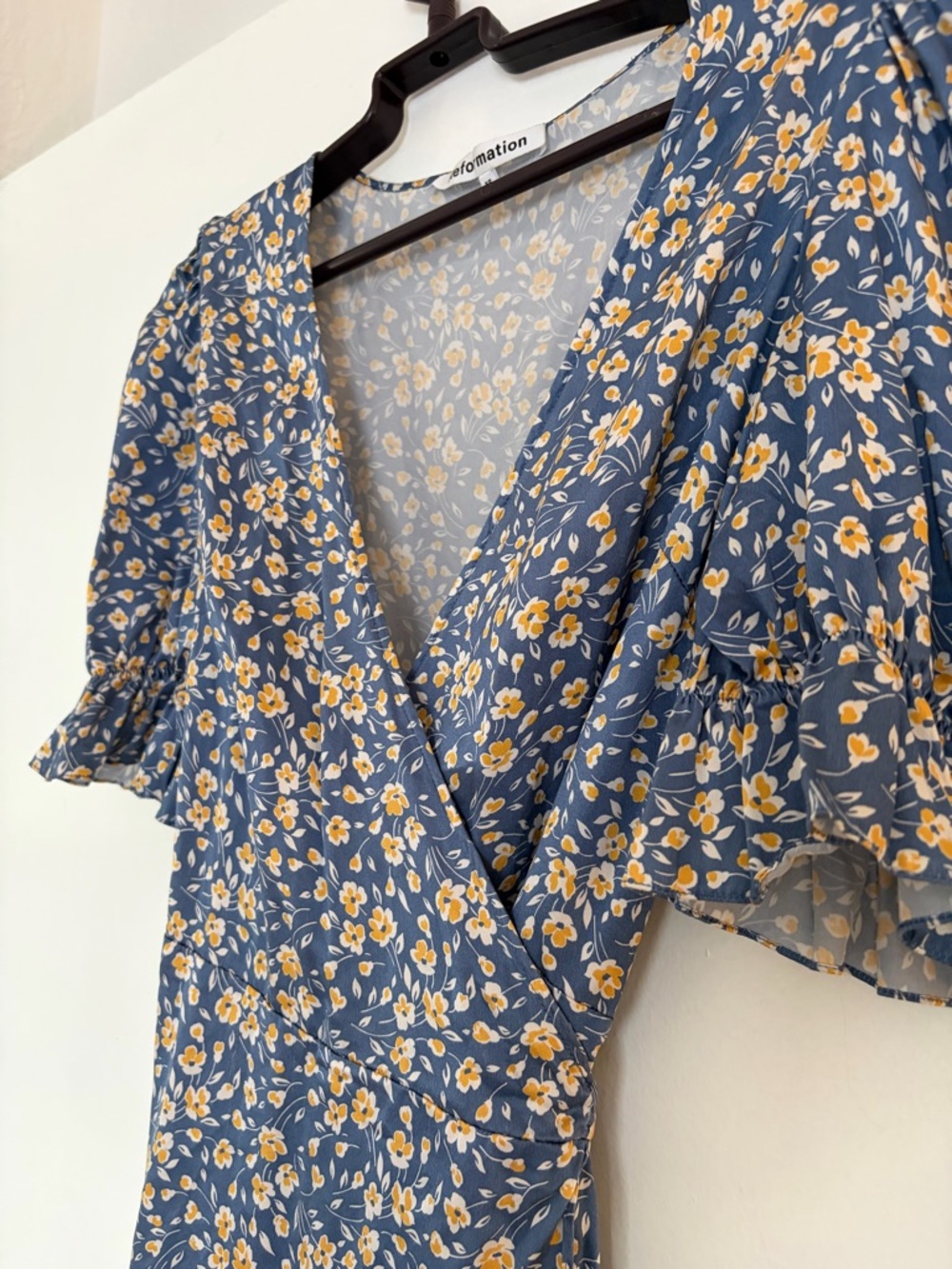 Reformation Giorgia Silk Floral Wrap Mini Dress - Picture 3 of 6